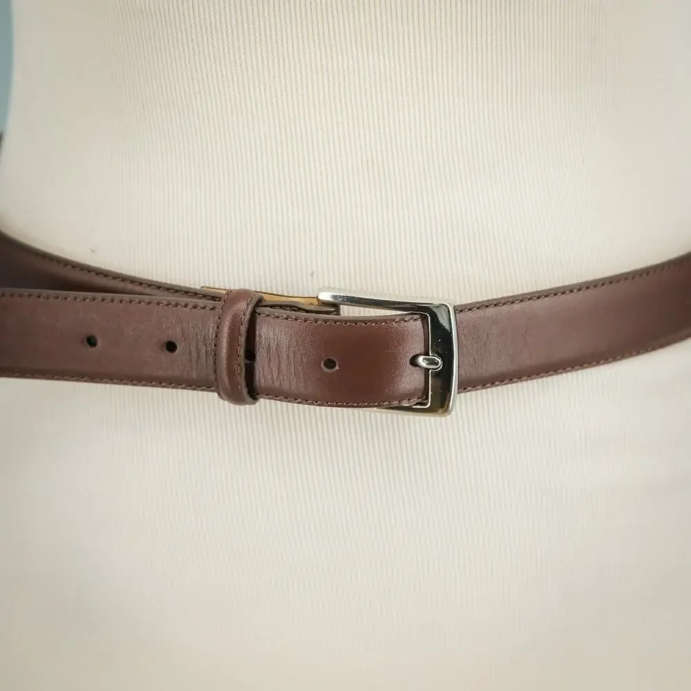 Charles Tyrwhitt Size 38-40 Brown Genuine Leather Buckle Adjustable Dress Belt
